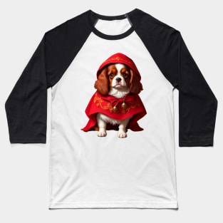 Elegant Shy Cocker Spaniel as Red Riding Hood Version 2 Baseball T-Shirt